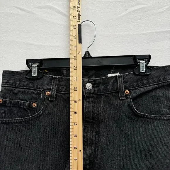 VTG Levi's 505 Men's 34x29 Black Regular Straight Fit Denim Jeans 90s